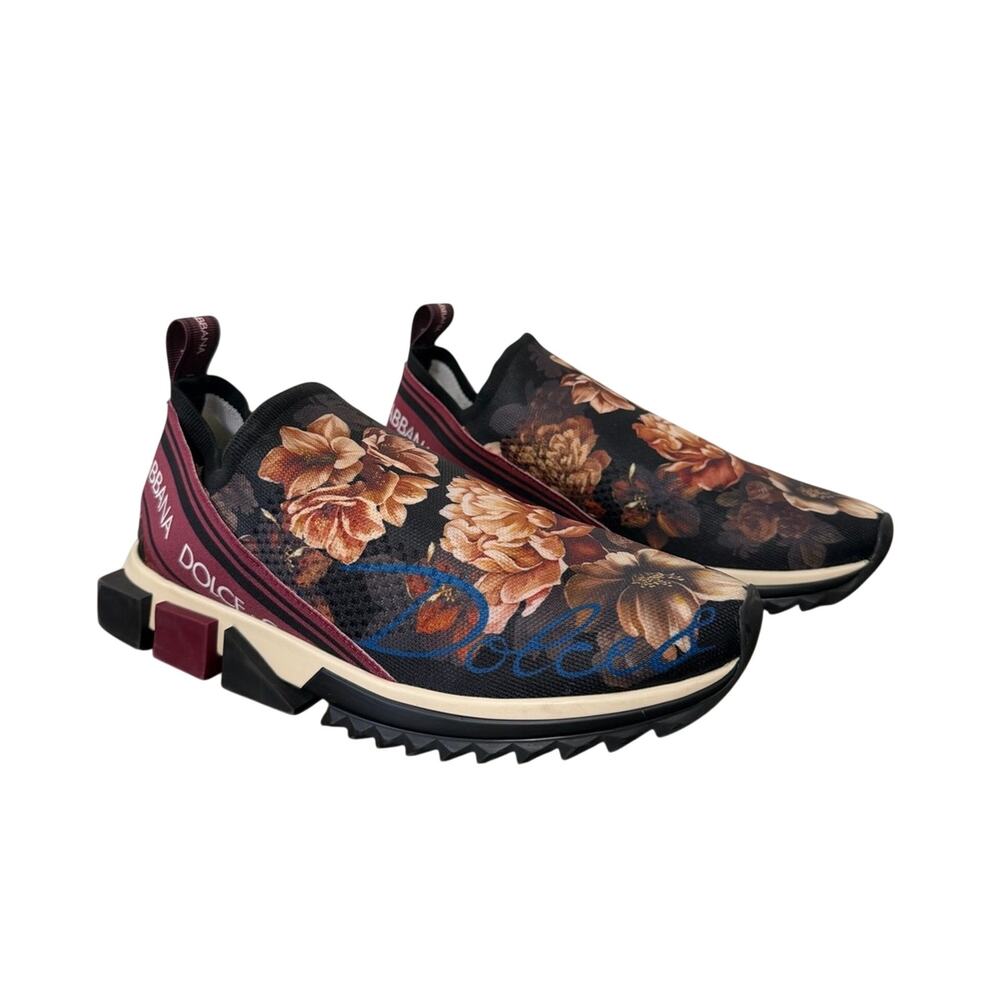 rare Dolce & Gabbana Sorrento Slip-on Sneakers IT 45 Portofino Floral Rose Print